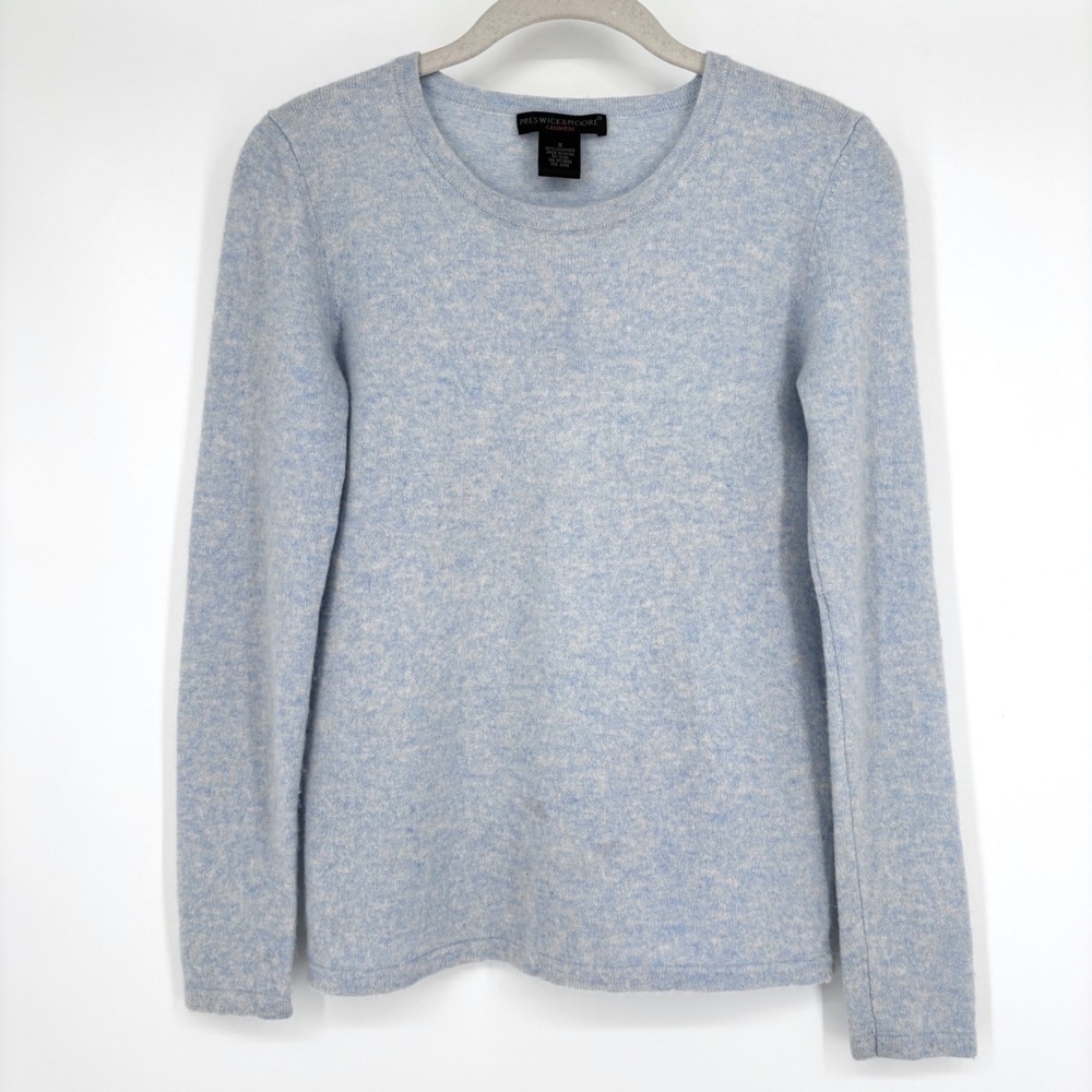 Preswick & Moore Pullover Sweater Cashmere Crew‎ Neck Lightweight Blue Size S